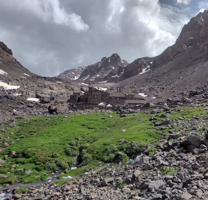 Approaching the refuges on Mount Toubkal Approaching the refuges on Mount Toubkal