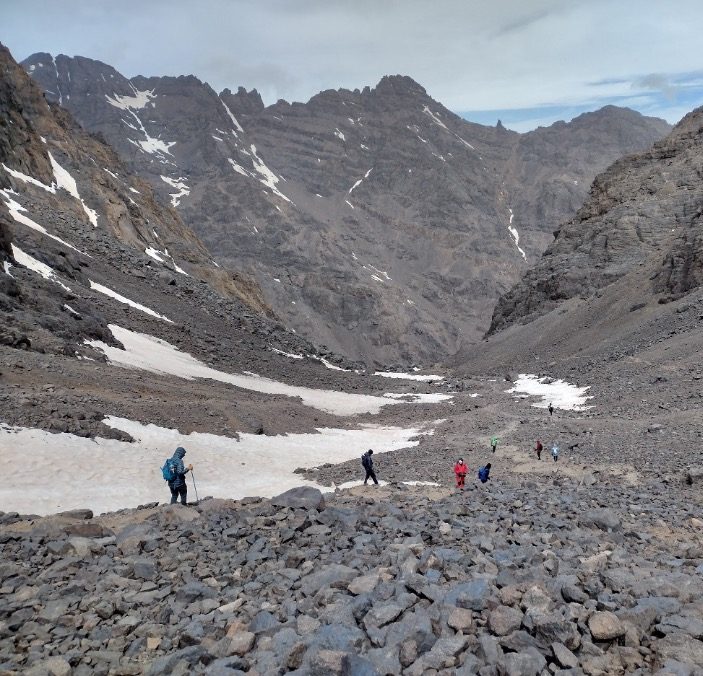 Starting to descend Mount Toubkal by 8.30am Starting to descend Mount Toubkal by 8.30am