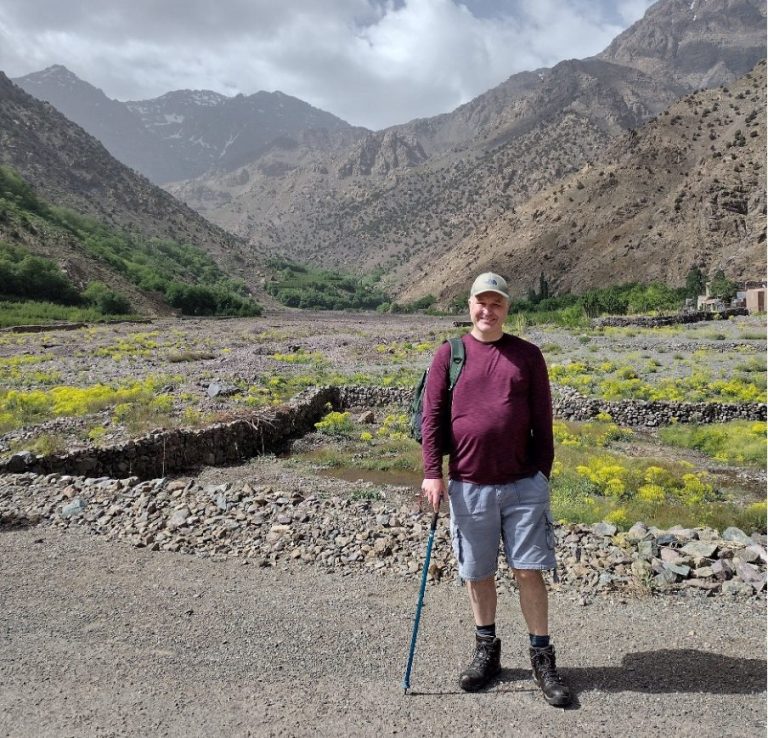 Fairly flat - 90 minutes into the trek up Mount Toubkal Fairly flat - 90 minutes into the trek up Mount Toubkal