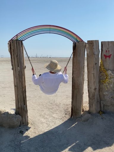 Swing at Diva Station on Bombay Beach